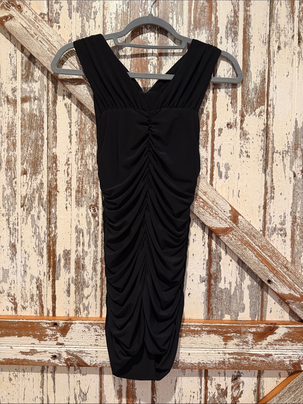 Girls Cheryl Creations Kids Black Ruched Midi Dress with V-Neck NEW